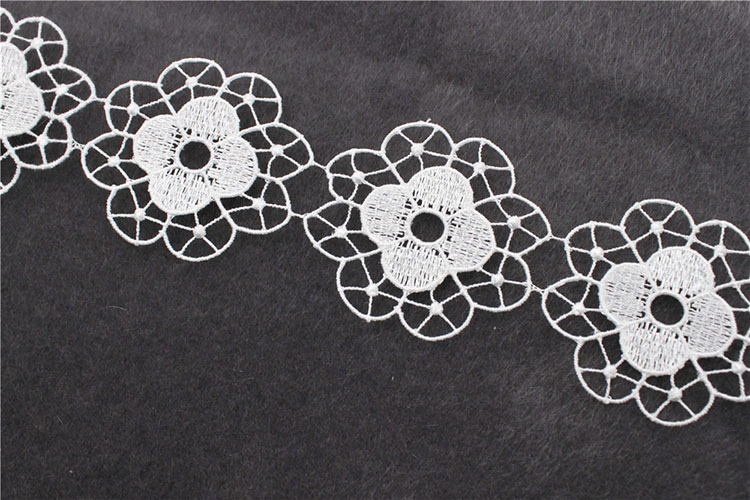 White Cord 3D Flower Lace
