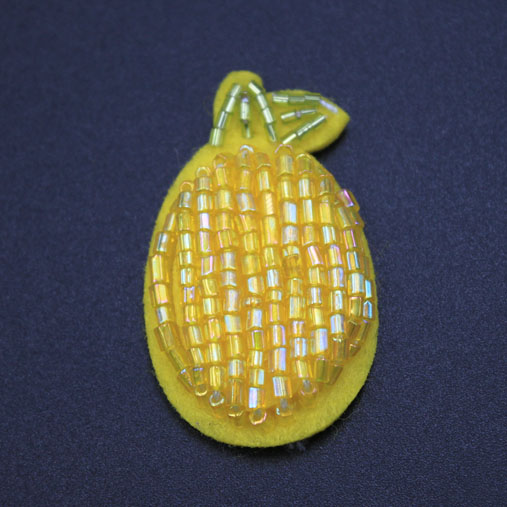 Yellow Pineapple Beaded Patches