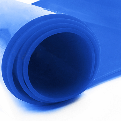 Лист силиконовой резины синего цвета с твердостью по Шору 70 А