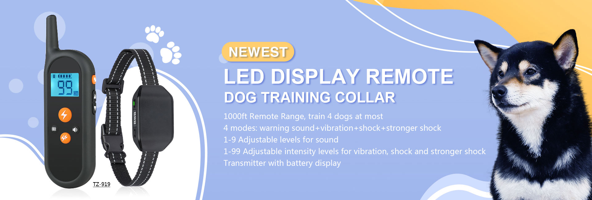 600m(2000ft) Dog Trainging Collar 