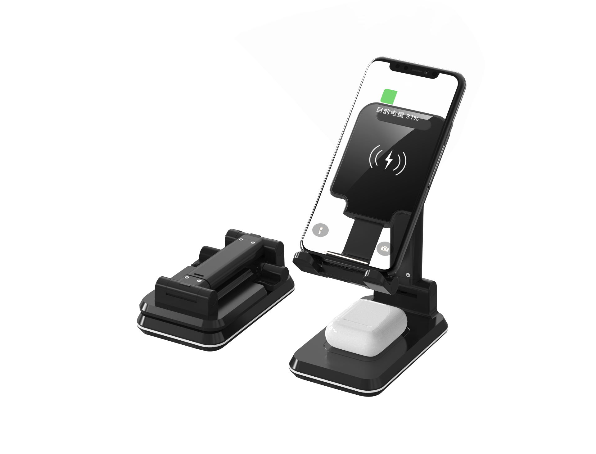 Mobile phone stand 2 in 1 wireless charger