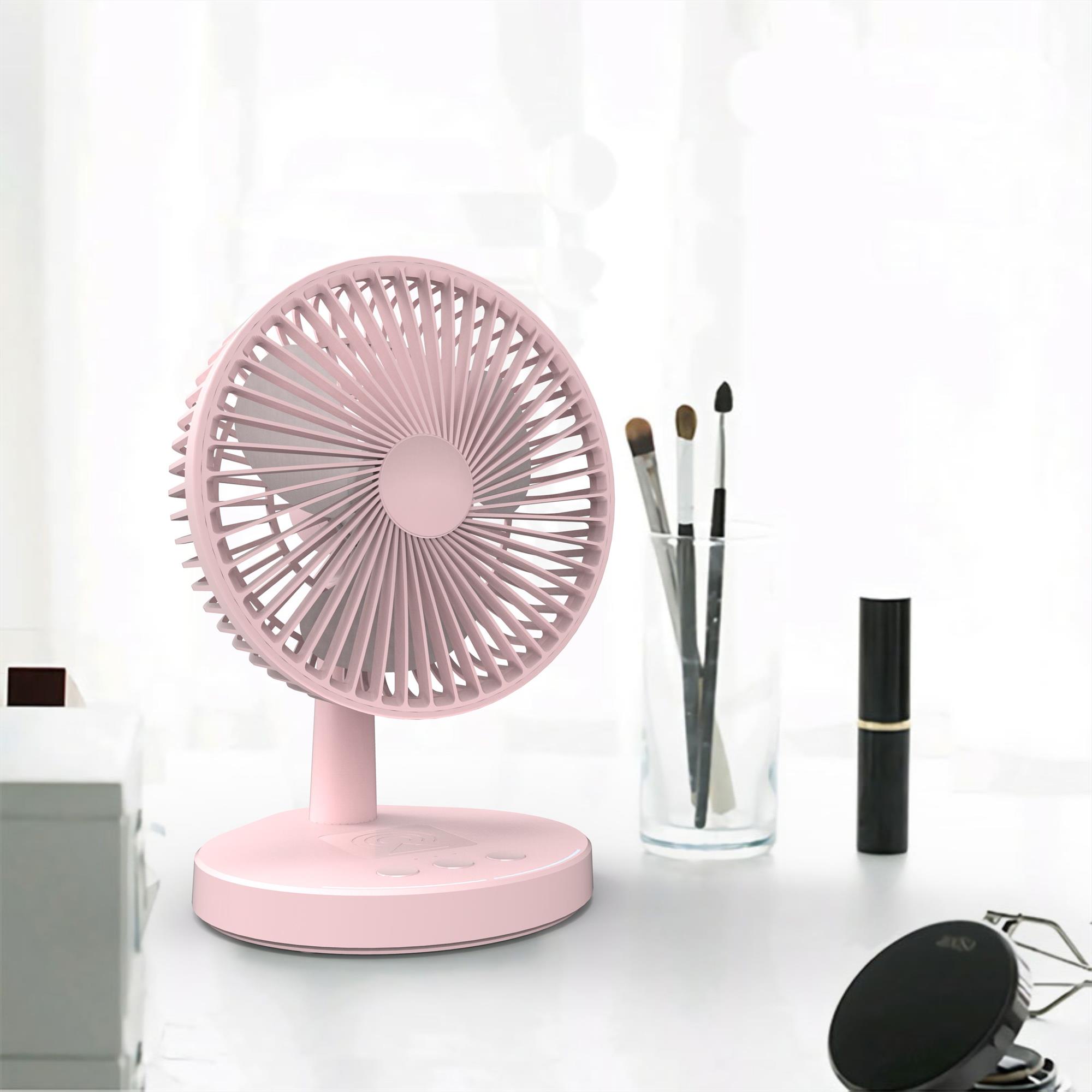 Rechargeable air cooler desktop fan with wireless charging function
