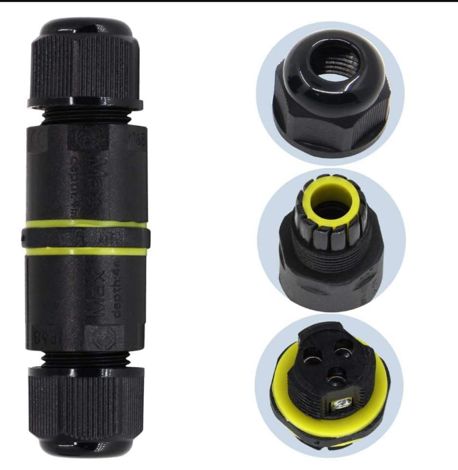 IP68 Waterproof Cable Connector for 4-8mm Diameter Cable