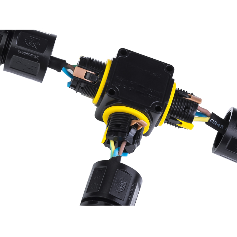 Walang mga turnilyo M20 Waterproof t type cable connector ip68 3pin para sa panlabas na ilaw