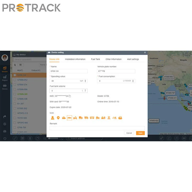 Système de suivi de véhicule pour véhicule Tracker