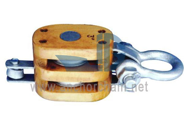JIS F3426 Ships internal bound wooden block double with Shackle