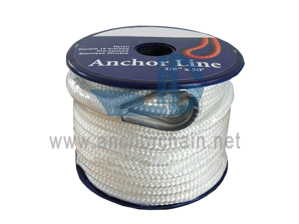 Nylon Double Braid Anchor Rope With Ss316 Thimble