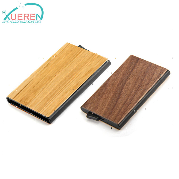 RFID Wooden Card Holder Automatic Pop up