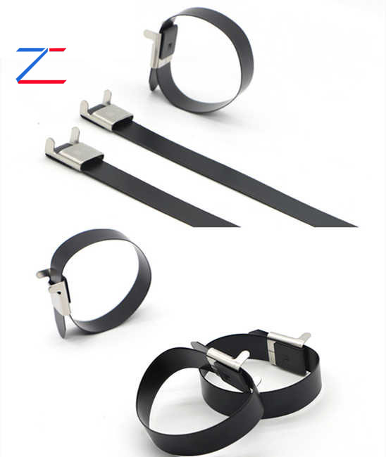 Coated L Buckle Stainless Steel Cable Ties