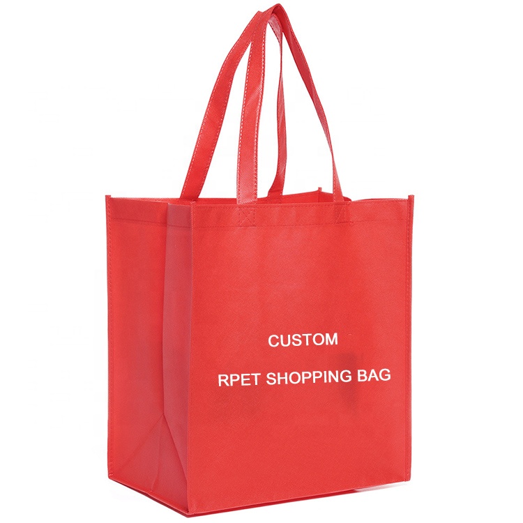 Foldable polyester RPET shopping bag