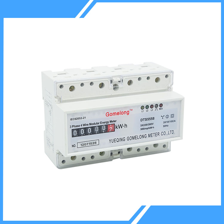 Three Phase Four Wire Din Rail Pluse Power Meter