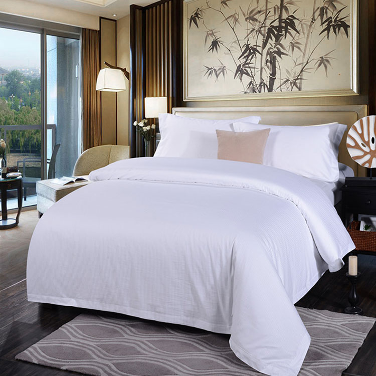 Luxury 5 Star Hotel Cotton Satin Stripe Bedding Set1