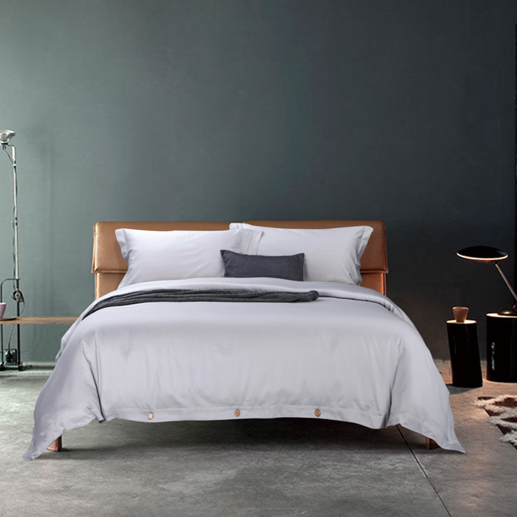 Latest Design Hotel Linen Bedding Set Light Gray