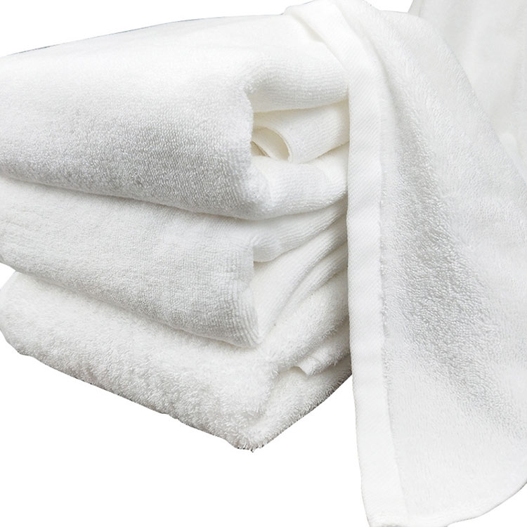 100% Cotton Soft Absorbent 5 Star Hotel Plush Luxury White Bath Towel