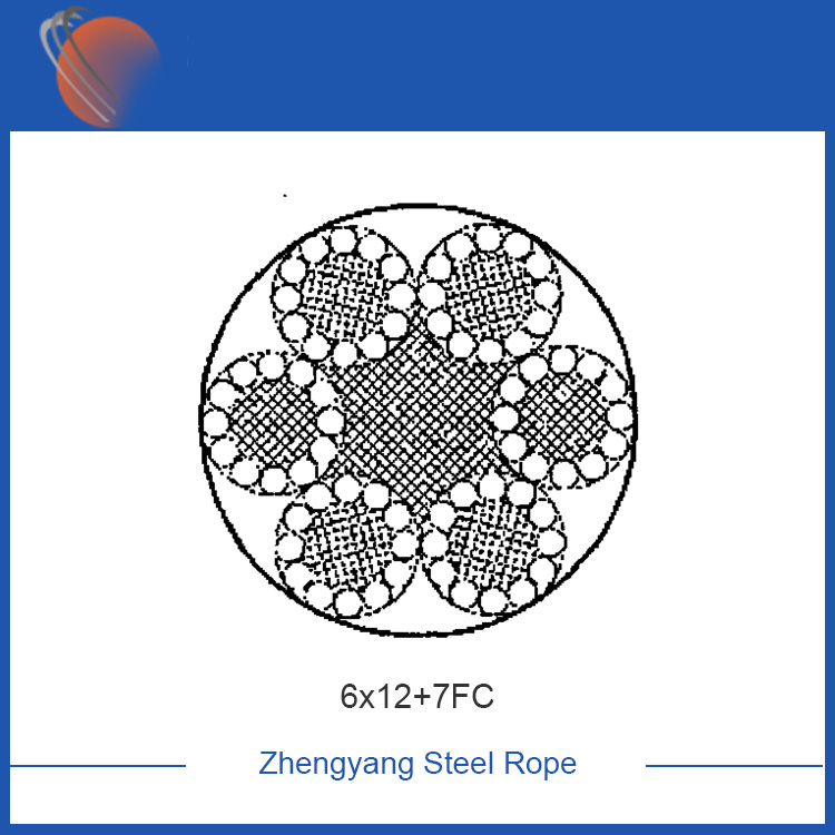 6x12+7FC galvanized steel wire rope