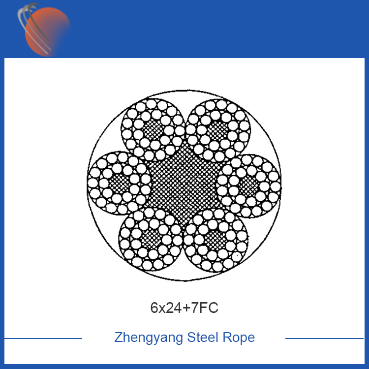 6x24+7FC galvanized steel wire rope