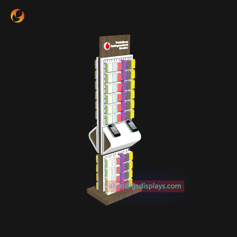High Lighted Phone Accessories Shop Display Showcase