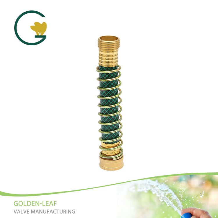 Brass Garden Hose Extension Adapter, Hose Kink Protector na may Coil Spring