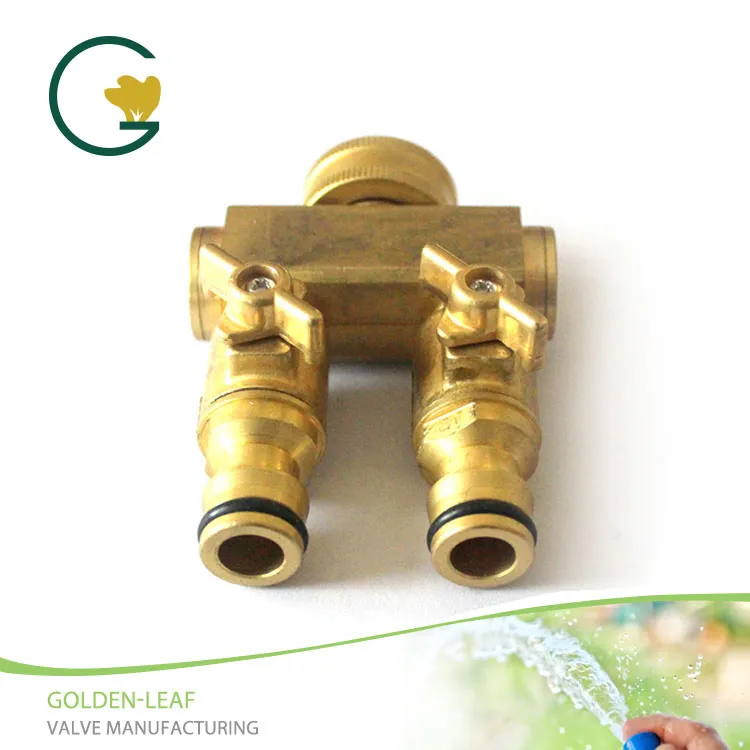 Duty Brass 2 Way Hose Manifold Hose Adapter