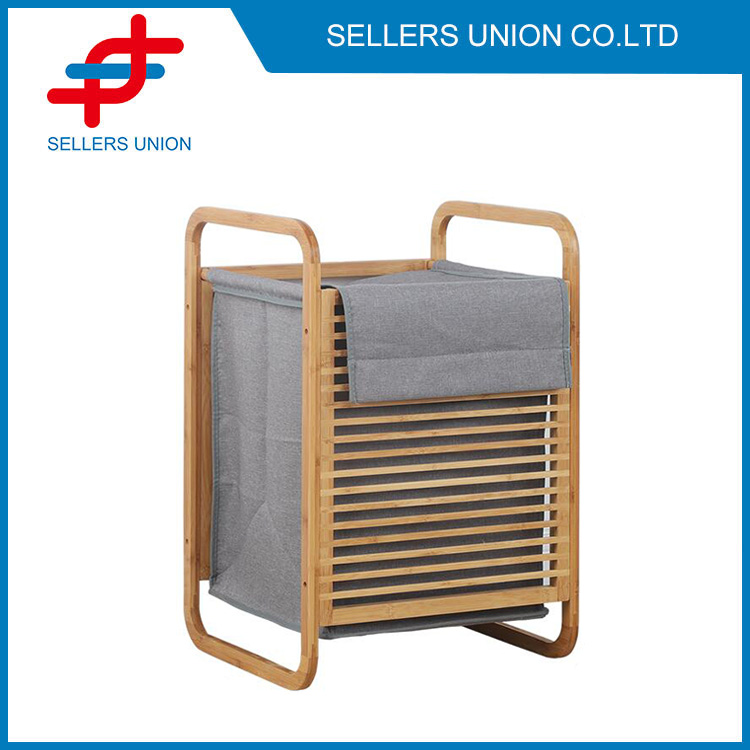 Bamboo Laundry Hamper with Rack