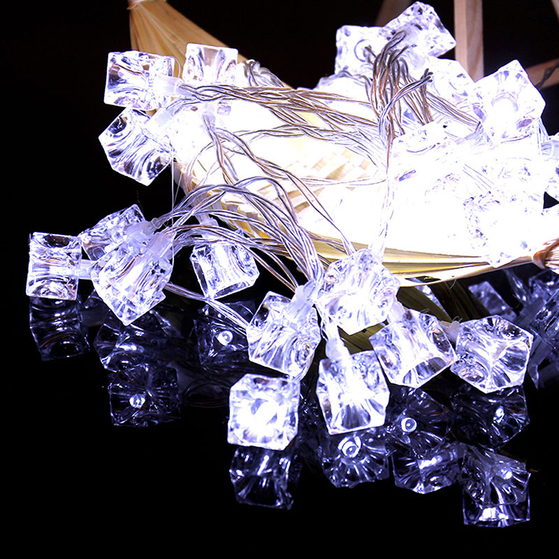 Guirnalda de luz LED de 20L con cabezas cuadradas transparentes - 2 