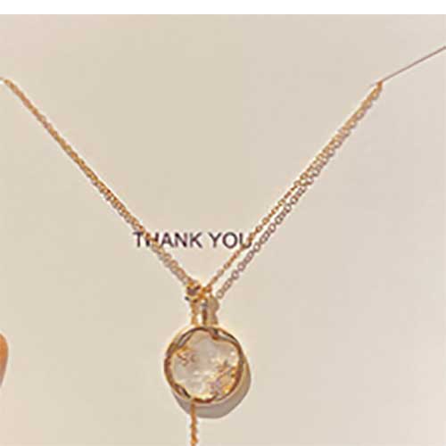 Fashion Natural Stone Love Shaped Pink Crystal Pendant Necklaces For Women - 0 