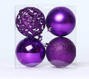 4 قطع 80 ملليمتر شجرة عيد الميلاد الحلي شاتيربروف متعدد الألوان الكرة - 5 
