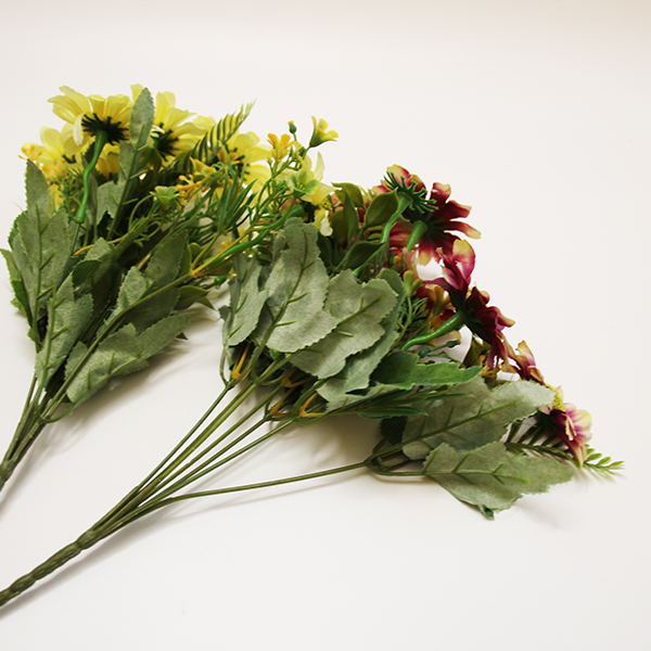 7 hoveder oliemaleri krysantemum buket kunstige blomster til dekorationsbrug - 2
