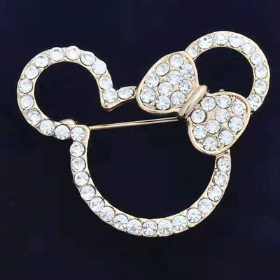 Colored Crystal Flower Brooch With Diamonds - 2 
