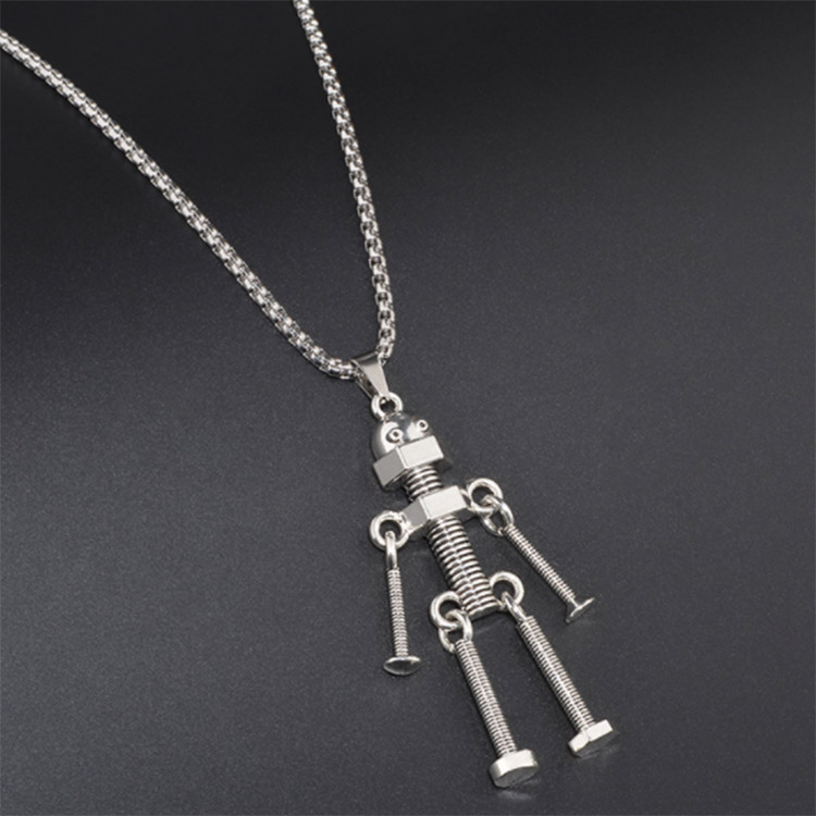 Alloy Tool Robot Necklace