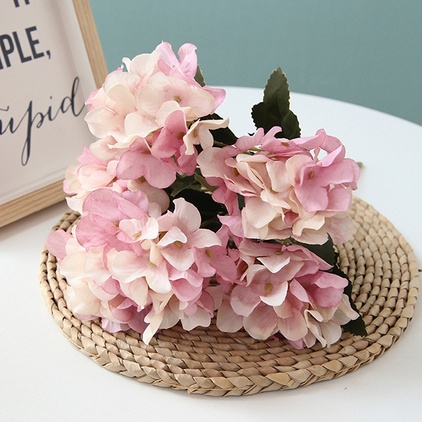 शादी और घर के लिए कृत्रिम फूल 6 शाखाओं हाइड्रेंजिया रेशम फूल फैशनेबल गुलदस्ता - 3 
