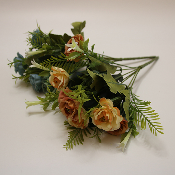 Künstliche Blumen 7 Köpfe Ölgemälde Cupid Rose Bouquet Guter Preis für Zuhause - 1