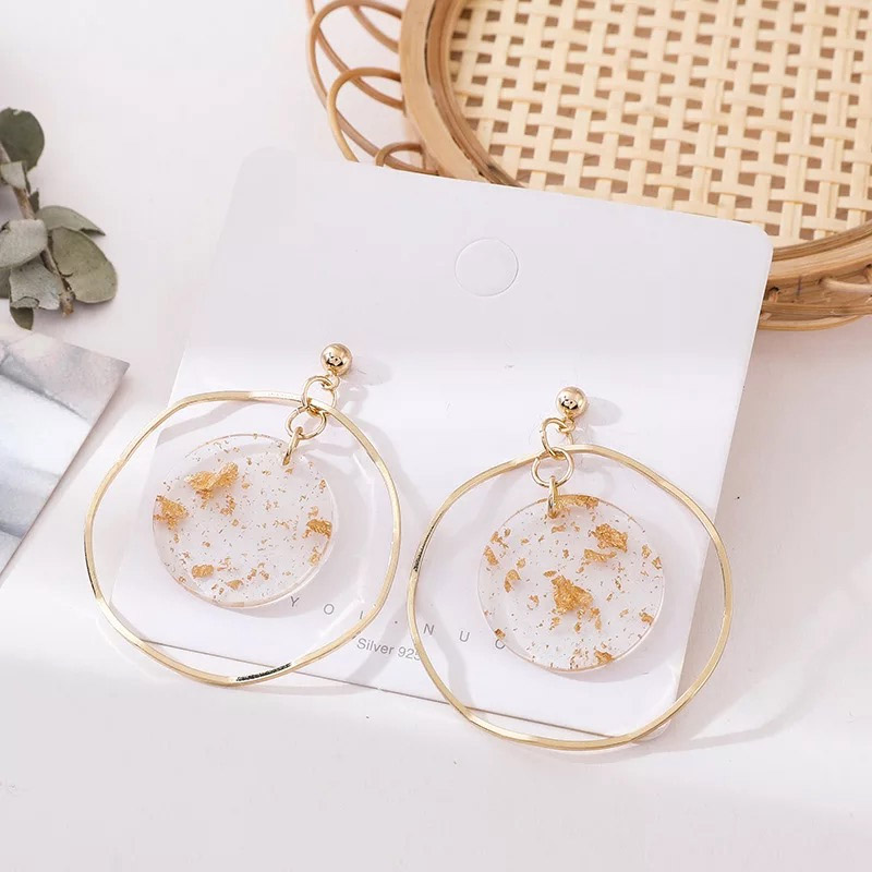 Beautiful Large Round Golden Earrings
