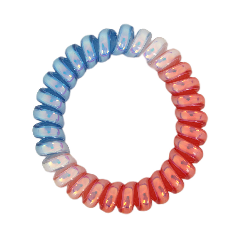 Beautiful Red And Blue Round Telephone Hair Rope