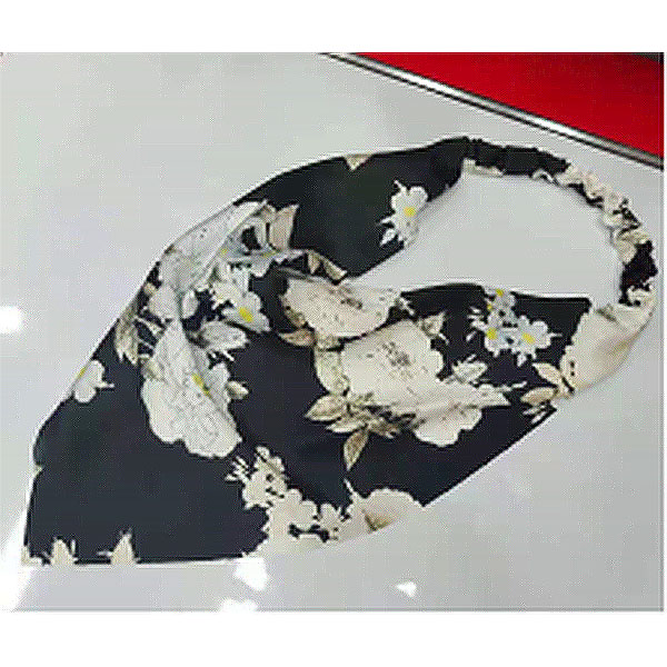 Black And White Printing Flowers Design Hairband