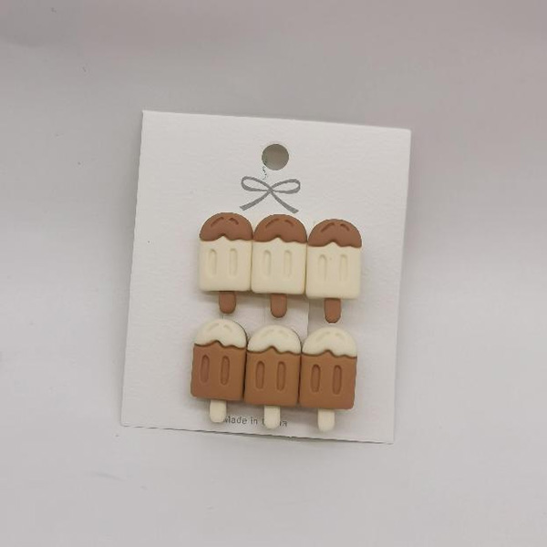 Brown And White Ice Cream Hairpin