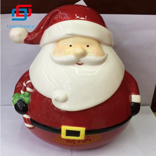Keramika Perník Cookie Jar Vánoční sušenky Skladování potravin Vnitřní domácí dekorace - 0 