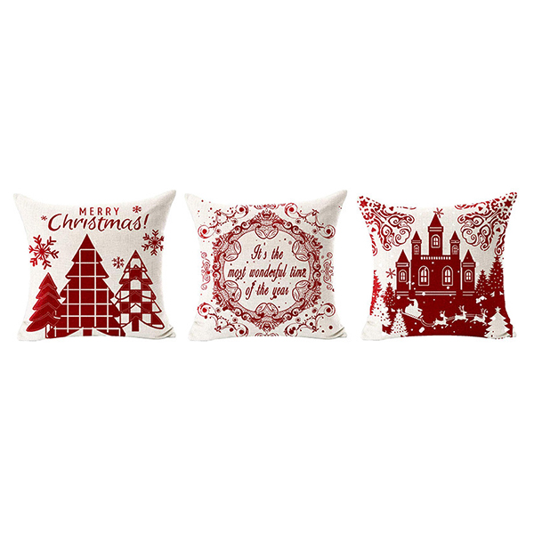 Cheap Top Quality Christmas Pillowcase Home Decor Soft Linen Pillow Cover