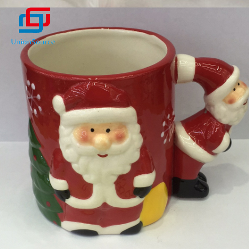 China Weihnachten 3d Santa Keramikbecher Kaffeetasse Becher Winter Schneemann Werbekeramik - 0 