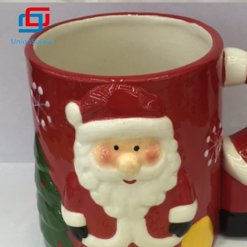 China Weihnachten 3d Santa Keramikbecher Kaffeetasse Becher Winter Schneemann Werbekeramik - 1