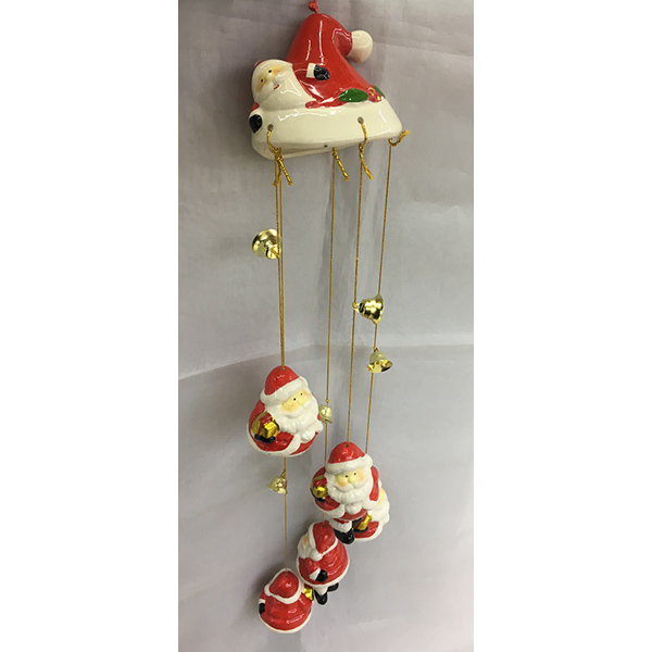 China Weihnachtsdekoration Keramik personalisierte Anhänger Geschenk Santa Pattern Hanging Ornament - 0