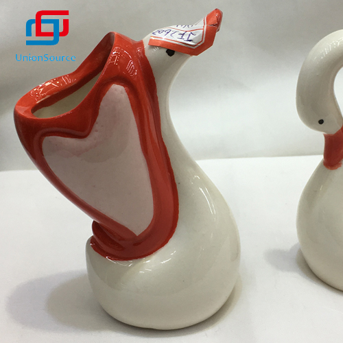 China Superior Qualität Weihnachtskeramik Zahnstocherhalter mit niedlichen Schwan Design - 1 