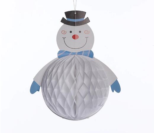 Christmas 28*30 cm Santa Claus Honeycomb Ball Ornament - 4 