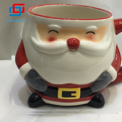 Christmas Ceramic Cups Red Coffee Cup Santa Pattern Mug - 1 