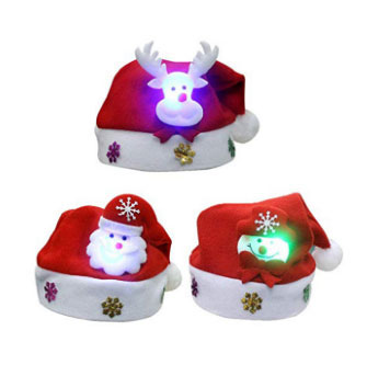 Weihnachten Neujahr Navidad Sombreros Led Light Up Filz Weihnachtsmütze - 1