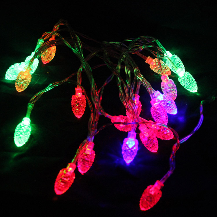 Karácsonyi fenyőtoboz LED garland fény - 3