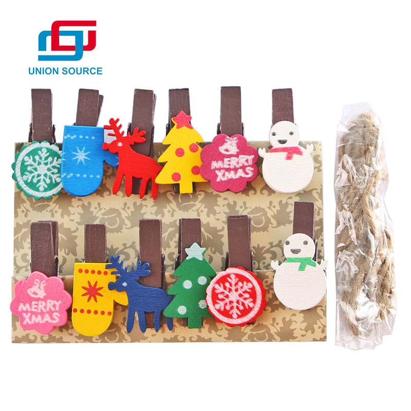 Christmas Wooden Clip For Photo Hanging