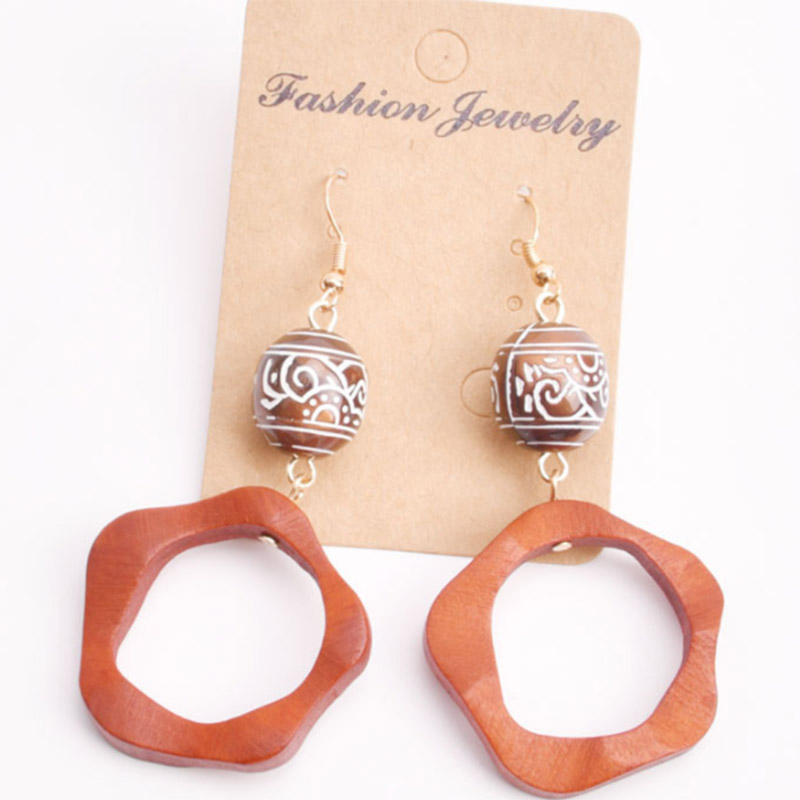 Classic Patterned Ring And Bead Earrings