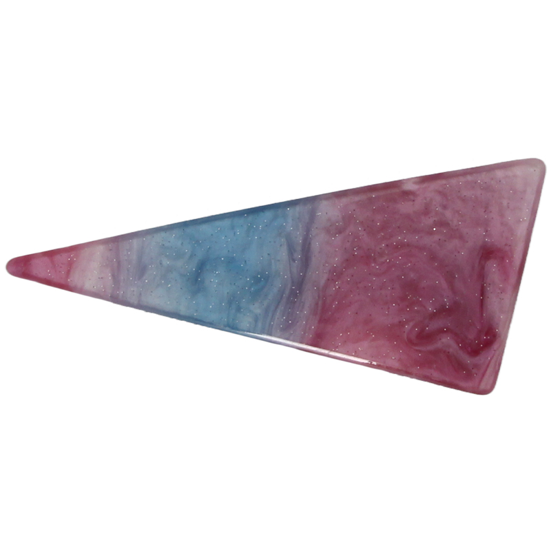 Color Gradient Triangle Hairpin With Glitter - 0