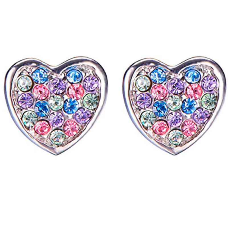 Colorful Love Earrings With Diamonds